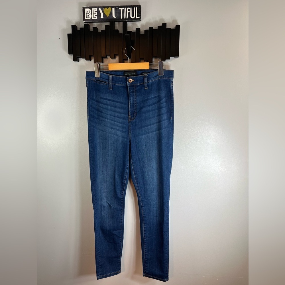 Kendall + Kylie Womens The Skyscraper Coin Pocket Blue Skinny Jeans Size 13/31